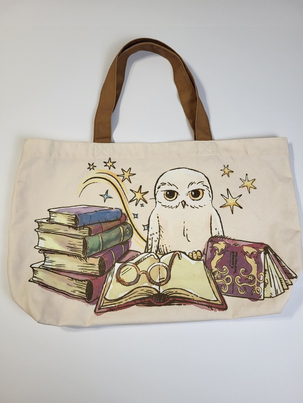 Loungefly Harry Potter Hedwig Owl Canvas Tote Bag Books Dumbledore Large